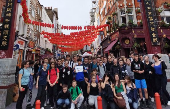 Photo du groupe dans Chinatown, le quartier chinois de Londres